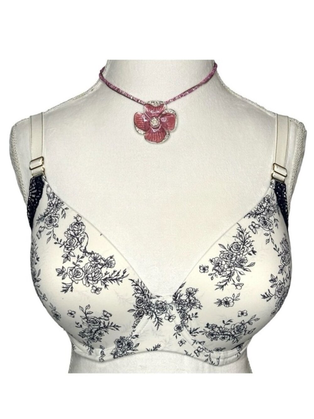 SOMA Bra Embraceable Underwire Hook n eye Flowers Full coverage Floral 38DD/38E